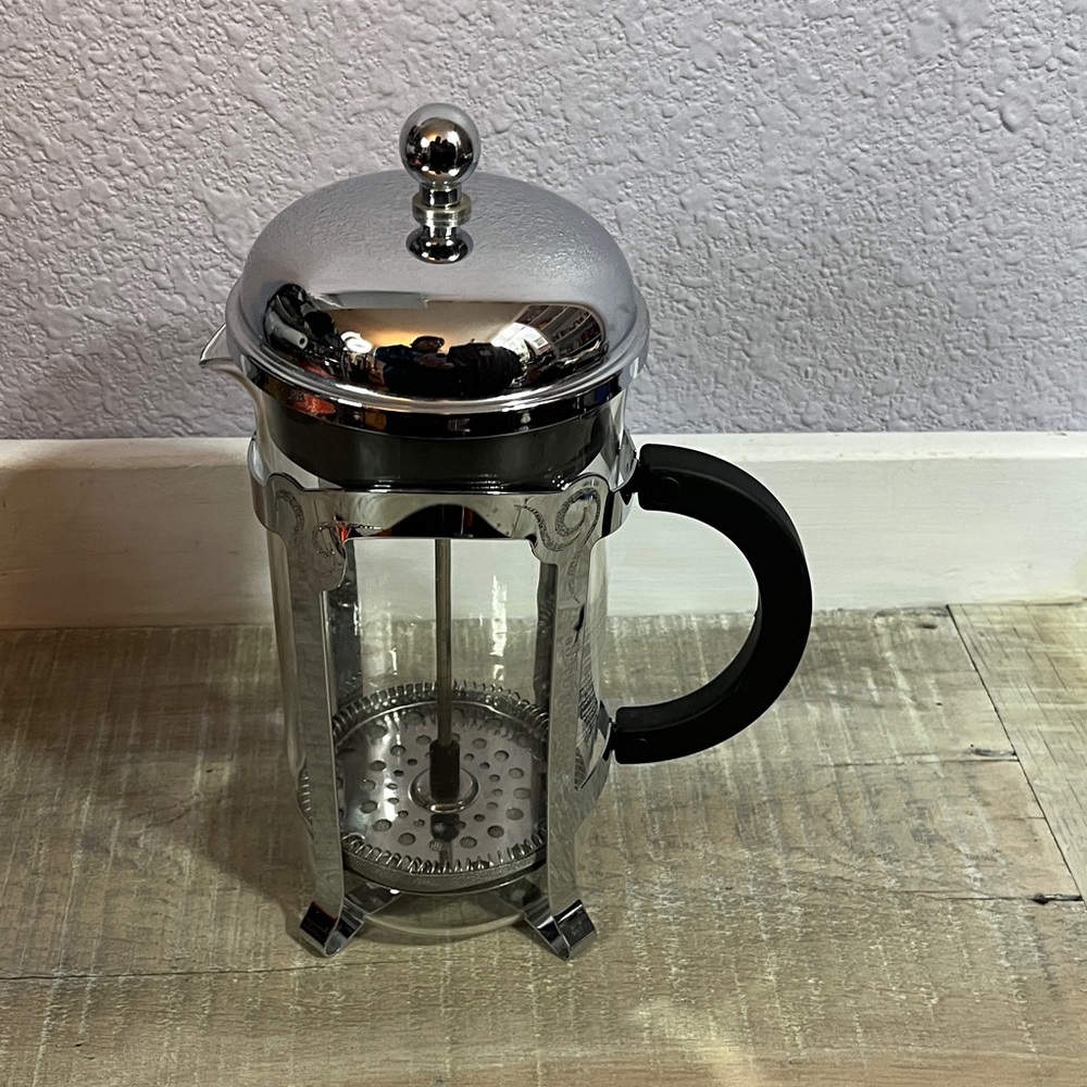 ❇️Starbucks Silver French Press with Black Handle